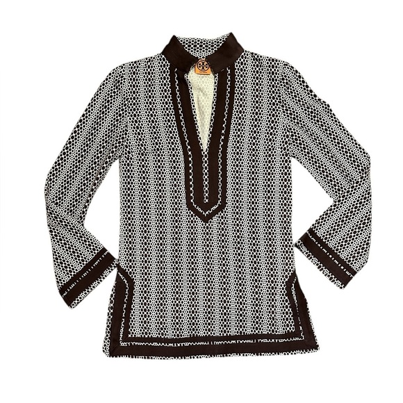 Tory Burch Tops - Tory Burch Black and White Patterned Tunic